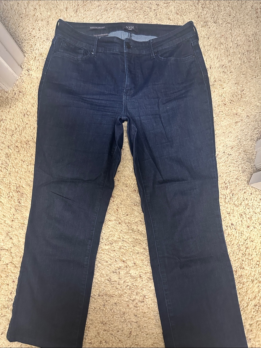 NYDJ Boot Cut Jeans in Dark Blue Denim - Marilyn Straight